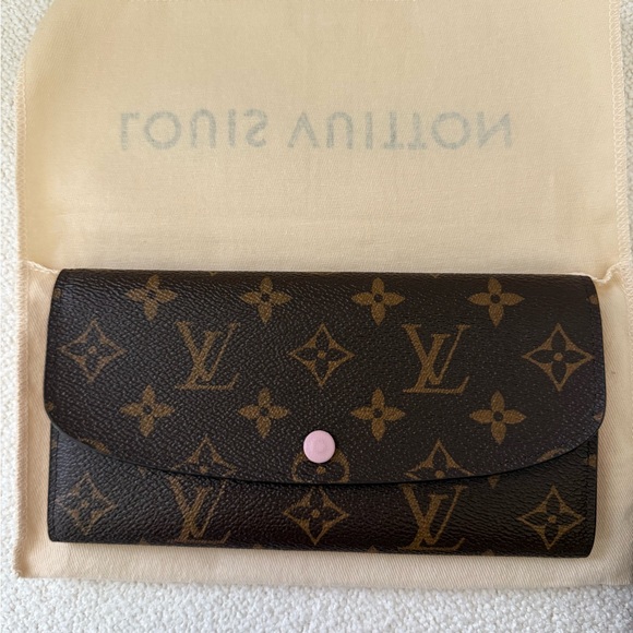 Louis Vuitton Brown and Pink Emilie Monogram Wallet - Picture 1 of 6